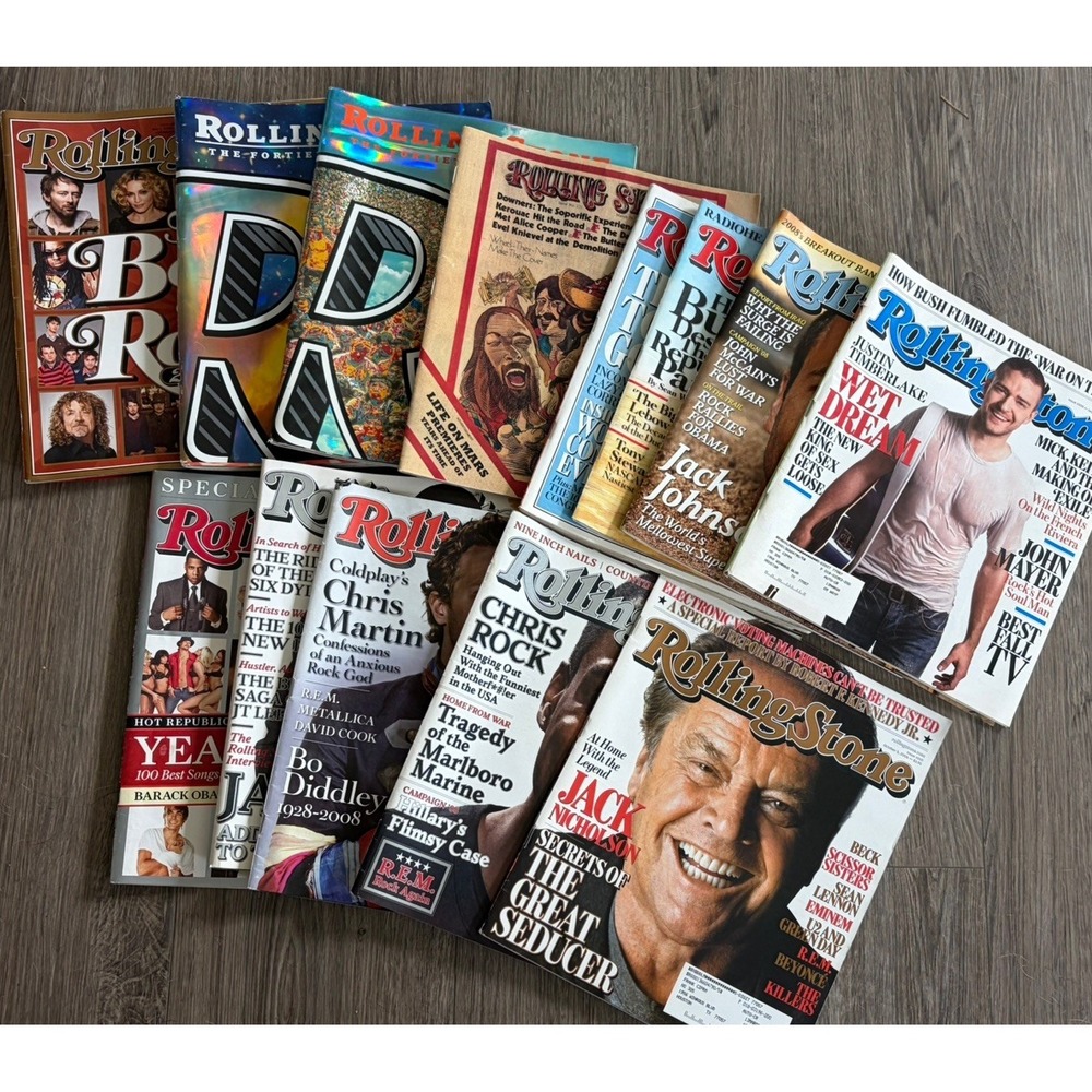 Y2k Vintage Rolling Stone Magazine LOT of 13! Cover Art 07 08 Rock Music Mag